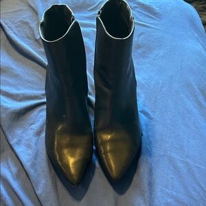Madden Girl Glossy Black Ankle Booties